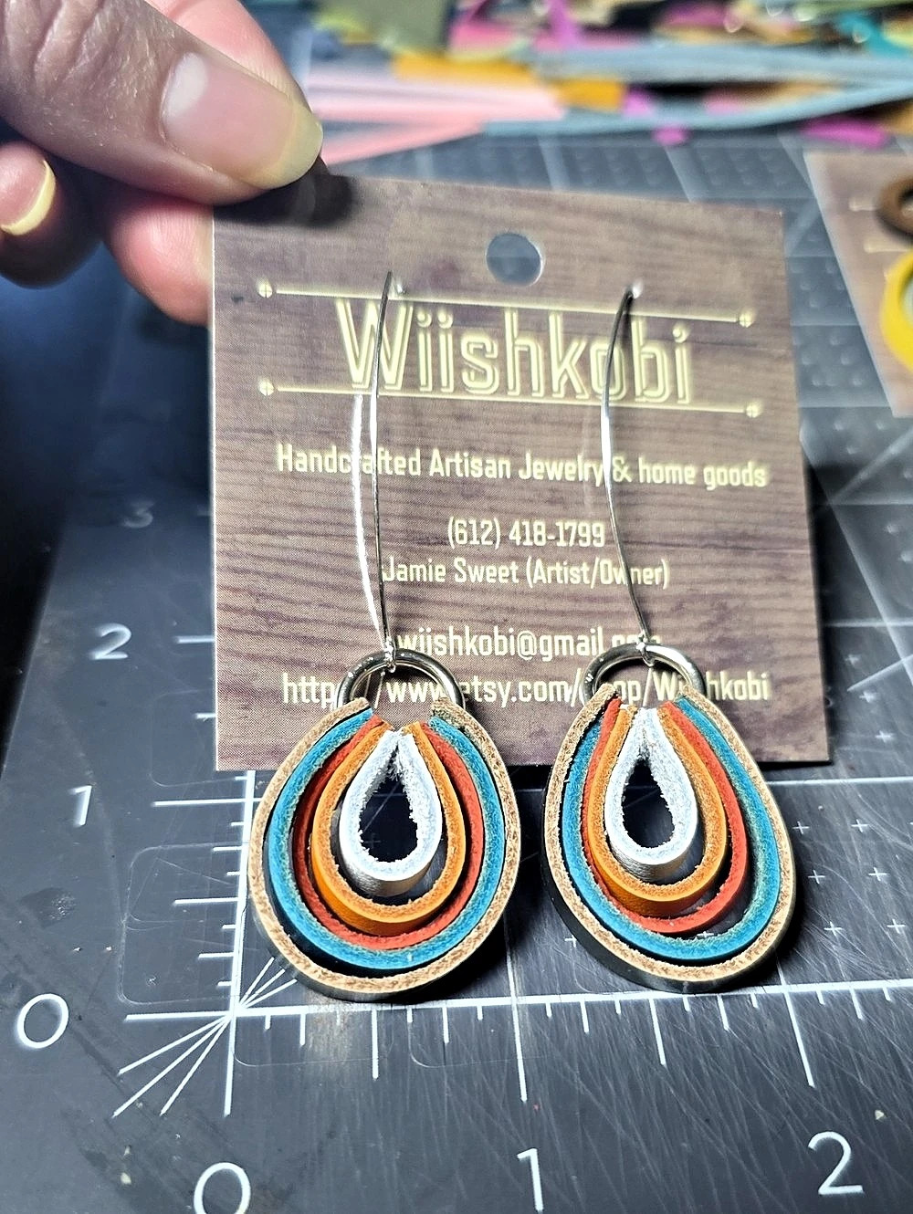 Wiishkobi Multicolor Teardrop Earrings NWT